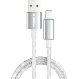 Кабель ColorWay USB - Lightning (M/M), zinc alloy braided, 3А, 1 м, White (CW-CBUL098-WT)