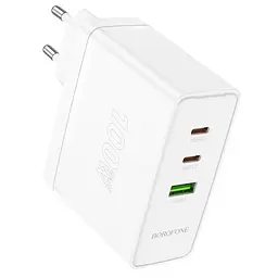 Адаптер живлення 3 порти (виходу) BOROFONE BN11 Imperial PD100W three-port (2C1A) білий - мініатюра 3
