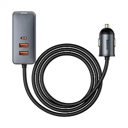 Автомобільний зарядний пристрій Baseus Share Together PPS multi-port Fast charging car charger with cord 120W 2U+2C CCBT-A0G Grey - мініатюра 2