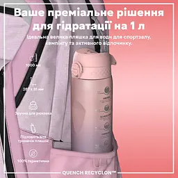 Спортивна пляшка Ion8 Quench Recyclon BPA Free, 1 л - Periwinkle/Rose Motivator - мініатюра 2