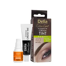 Крем-фарба для брів з олією аргани Delia cosmetics Color Cream без аміаку, 4.0 Коричнева