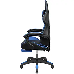 Крісло геймерське Kruger&Matz GX-150 з підставкою для ніг Black/Blue - мініатюра 4