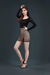 Эротическое мини-платье с юбкой в ​​сетку Moonlight Model 13 Black, S-L, черный