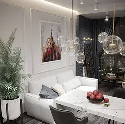 Підвіс-молекула в латунному корпусі Ø 20 см + 4 кульки | Арт. AA 397-200+4 AB+CL | Line F - мініатюра 8