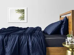 Комплект постільної білизни Cosas євро сатин DARK BLUE CS6 200 x 220 см (Сатин_Синий_СераяП_200) - мініатюра 2