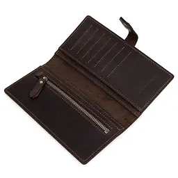 Шкіряне чоловіче матове портмоне Grande Pelle 11515 коричневе - мініатюра 5