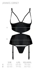 Корсет з відкритими грудьми Passion JANNIES CORSet S/M black стрінги в наборі - мініатюра 7