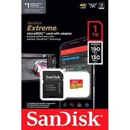 Карта пам'яті SanDisk microSDXC 1TB UHS-I Extreme U3 A2 V30 + SD Adapter (SDSQXAV-1T00-GN6MA) [112843] - мініатюра 5