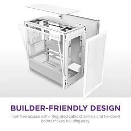 Корпус NZXT H3 Flow Tempered Glass без БП White (CC-H31FW-01) - мініатюра 8