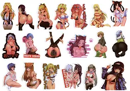Стікерпак Дівчата Набір наклейок GeekLand Girls 50 штук - мініатюра 2