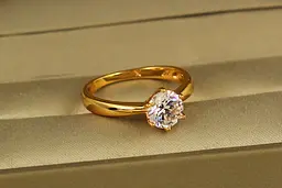 Кільце Xuping Jewelry Шість граней щастя р 18 золотисте - мініатюра 2