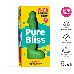 Крафтове мило-член із присоскою Pure Bliss Mini Green - мініатюра 6