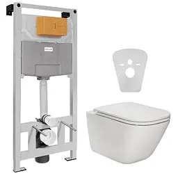 Комплект інсталяція 3 в 1 Volle Master Neo 201010 + унітаз Roca Gap Clean Rim A34H470000 з сидінням Soft Close, Білий