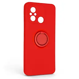 Силиконовый чехол для Xiaomi Redmi 12C, Icon Ring, красный, панель-накладка, с кольцом-подставкой на 360°, противоударный, возможность использования магнитных держателей, ArmorStandart (ARM68792)