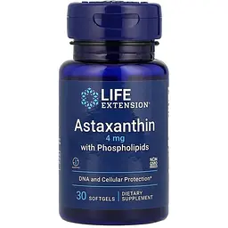 Астаксантин з фосфоліпідами Life Extension 4 мг 30 гелевих капсул
