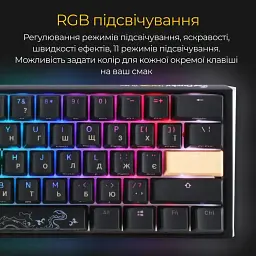 Клавіатура Ducky One 3 Mini Cherry MX Brown RGB Black (DKON2161ST-BUAPXCLAWSC1) UA [125714] - мініатюра 8