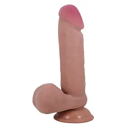 Фалоімітатор Baile Sliding Skin 8.1'' 20.5 см коричневий - мініатюра 4