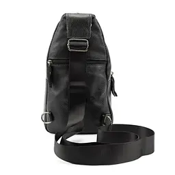 Шкіряна сумка слінг чорна Tiding Bag M56-2552A - мініатюра 5