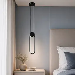 Вузький вертикальний LED-підвіс Artlight 8207CBK із витягнутою світловою петлею в чорному кольорі - мініатюра 2