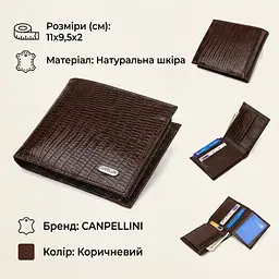Цікаве чоловіче портмоне з натуральної фактурної шкіри Canpellini 21785 коричневе - мініатюра 3