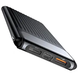 Портативна батарея Powerbank Baseus Thin QC3.0 M+T Dual input Digital LCD 10000 mAh PPYZ-C01 Black - мініатюра 6