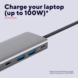 USB-Хаб Trust Dalyx 7in1 USB-C 2xUSB-А 3.2/2xUSB-С/2xHDMI/Display Port, Алюміній, 0.16м, Сірий (25661_TRUST) - мініатюра 8
