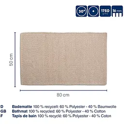Килимок для ванної Kela Miu 80x50x1 см світло-рожевий (24725) - мініатюра 3