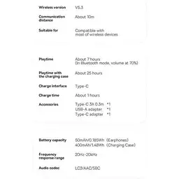 Бездротові навушники Baseus AeQur G10 TWS білі A00055400221-00 - мініатюра 9