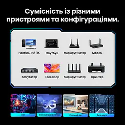 Мережевий кабель Ethernet Vention 1,5 м патч-корд RJ45 штекер на RJ45 штекер Cat8 до 40 Гбіт/с смуга пропускання 2000 МГц з подвійним екрануванням S/FTP з гнучкою оболонкою чорний (IKRBG) - мініатюра 10