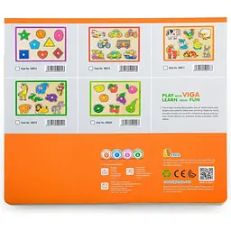 Дерев'яна рамка-вкладиш Viga Toys Кольорові фрукти (50020) - мініатюра 3