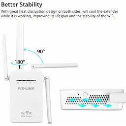 Підсилювач WiFi сигналу ретранслятор Wi-Fi Pix-Link LV-WR09Q 2.4 GHz репітер точка доступу (18621) - мініатюра 6