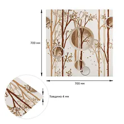 Панель стінова Sticker Wall 3D 700х700х4мм дерева з колами D SW-00001987 - мініатюра 3