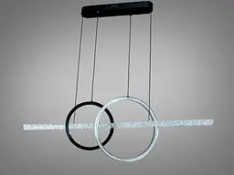 Сучасний підвісний LED світильник Diasha 1106/2+1BK чорний 72W 120 см кільця до 20 м2 - мініатюра 5