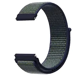 Ремінець нейлоновий на липучці BeWatch Samsung Galaxy Watch 4/5/6 Зелений з синім (1011318.4UW) - мініатюра 2