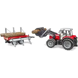 Трактор Bruder Massey Ferguson з навантажувачем та лісовим причепом 1:16 (02046) - мініатюра 2