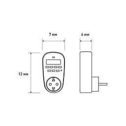 Таймер-розетка EUROELECTRIC 16A/3600W 7дн, White (ST-16A/3,60kW(E)) - мініатюра 7