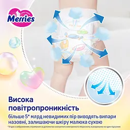 Підгузки-трусики Merries дихаючі M 6-11 кг 62 шт. - мініатюра 7