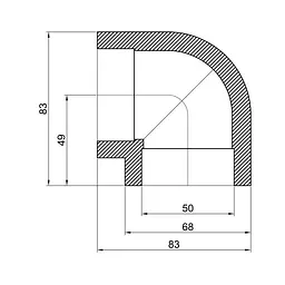 Кутник PPR Thermo Alliance 50, 90° DSE005