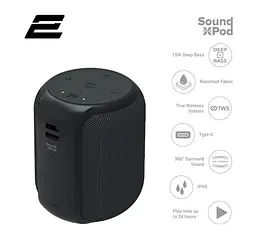 Портативная колонка 2E SoundXPod Bluetooth TWS Waterproof Black - мініатюра 5