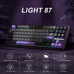 Клавіатура MageGee Light 87 Wireless Blue Whale Switch Dark Purple (6971969728721-UA) [164294] - мініатюра 10