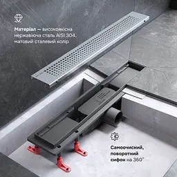 Трап для душу лінійний AM.PM Masterflow Cut Gradient 800 мм, універсальний затвор, хром (W01SC-P11-080-01SB) - мініатюра 4