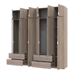 Розпашна Шафа для одягу Doros Лукас Дуб сонома 3+3 ДСП 240х50х240 (42005107) - мініатюра 2