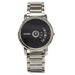 Чоловічий годинник Skmei 1260 оригінальні silver black - мініатюра 2