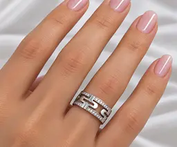Жіноча обручка Jewellery Continent з білого золота з діамантами 22 (К-0915) - мініатюра 3