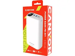 Зовнішній акумулятор (Power Bank) Canyon PB-301 30000mAh White (CNE-CPB301W) - мініатюра 4
