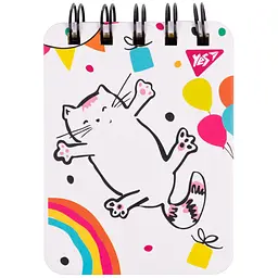 Блокнот Yes Sketch animal. Happy cat А7 100 аркушів у лінію + пластикова кишеня (681825)