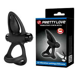 Ерекційне кільце Pretty Love Vibration Cock Ring 9.9 см чорний - мініатюра 11
