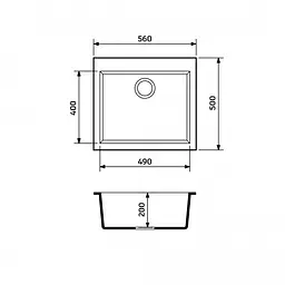 Кухонна мийка Adamant UNIVER avena 560x500x200 мм, без крила 56 см