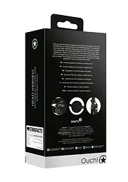 Маска-кляп Head Harness with Mouth Cover and Solid Ball Gag - Black Ouch! 36-OU895BLK 100291 - мініатюра 11