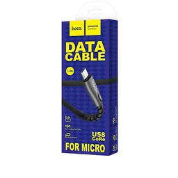 Кабель Hoco U58 Pisces Cable USB to MicroUSB 2,4A 1,2m Black - мініатюра 2